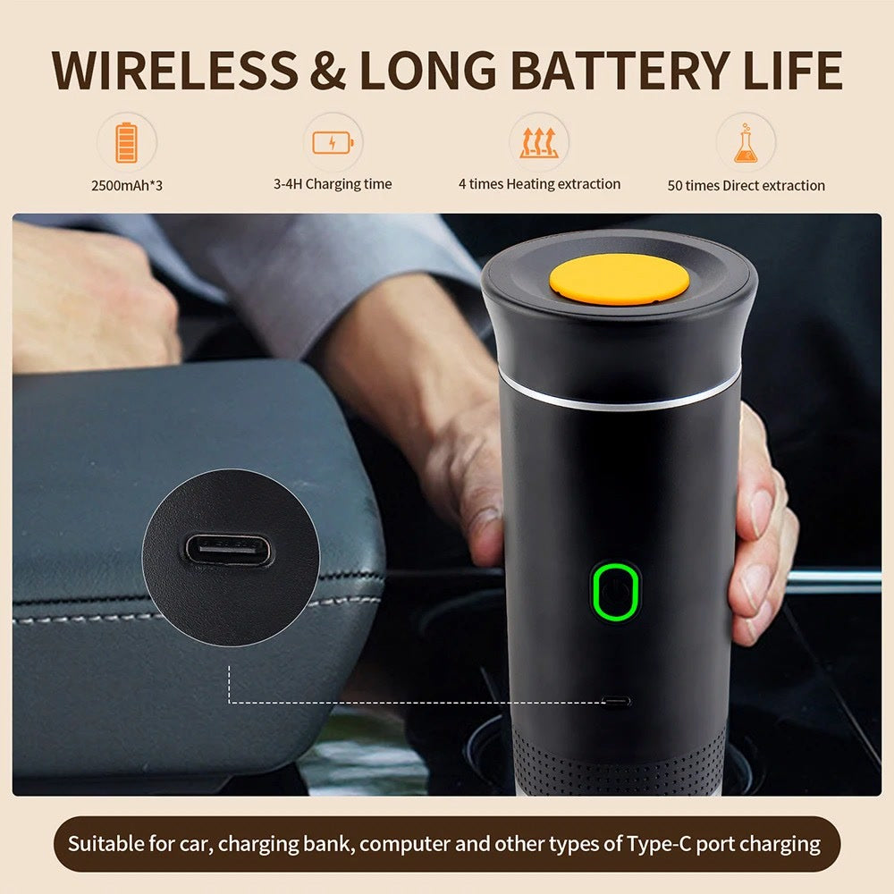 3-in-1 Wireless Capsule Powder Coffee-machine Portable Electric Coffee Maker for Travel Camping Home-made Espresso Coffee maker