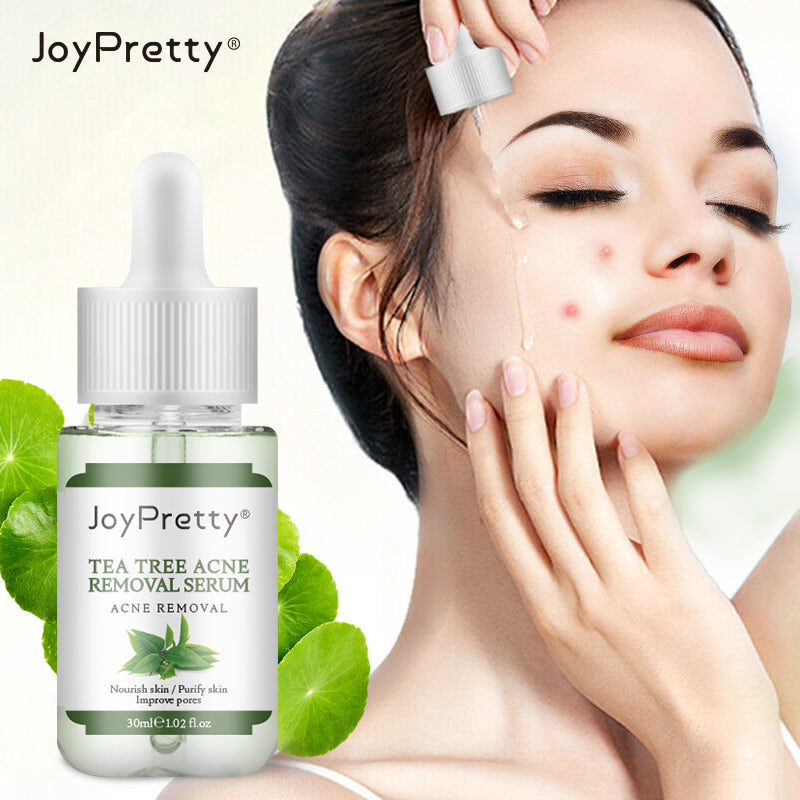 JoyPretty Herbal Skin Care Set Acne Face Cream Tea Tree Serum Treatment Pimple Removal Moisturizing Facial Products Kits 2PCS