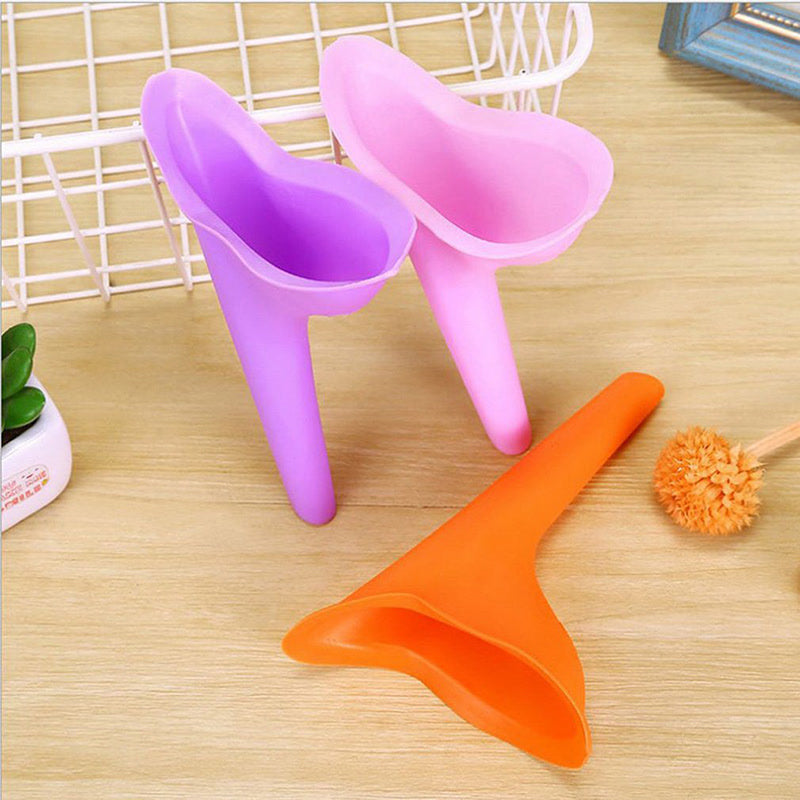 2pcs Portable Woman Elegance Travel Female Toilet Can Wee Urinal Urine Director Funnel Tube Silicone Urination Device Stand Up