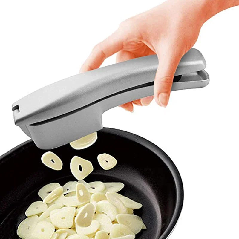 2-in-1 Garlic Pro: Zinc Alloy Press & Slicer