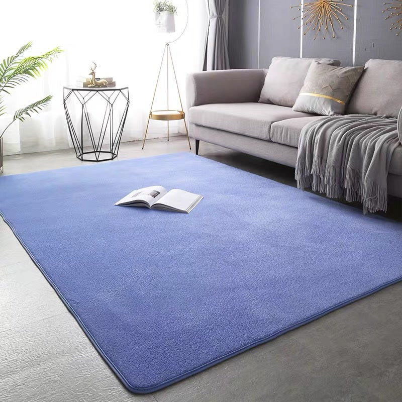 VIKAMA Coral Velvet Solid Color Carpet Living Room Coffee Table Yoga Mat Bedroom Bed Blanket Home Decor Soft Children's Play Mat