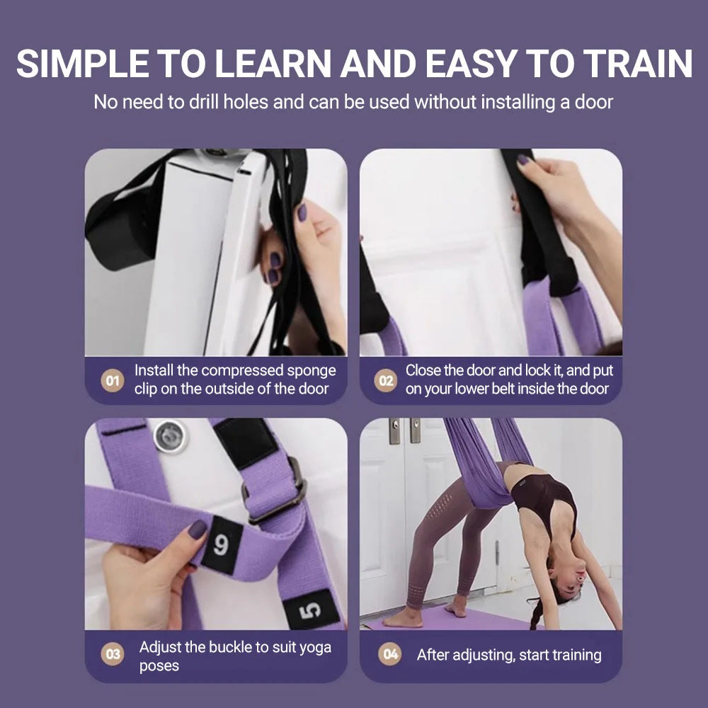 Finger Stretching Tool Elastic Yoga Belt Woman Hammock Split Lower Waist Trainer Inverted Rope Pull Extension Belt