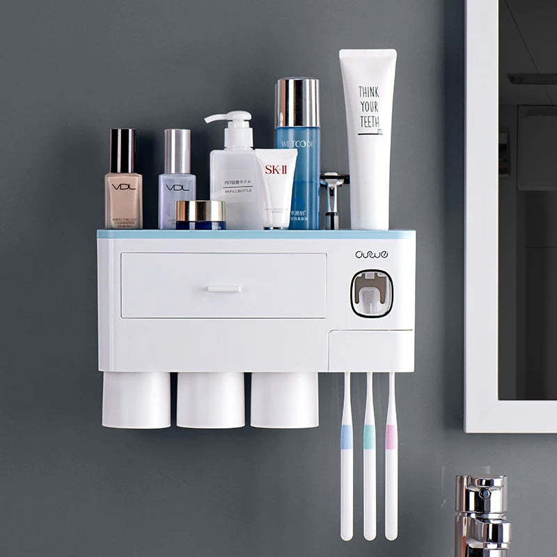 Home-Restroom Organizer: Toothpaste & Brush