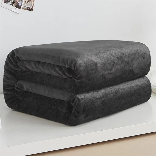 Cozy Fleece Blanket (Blue/Black)