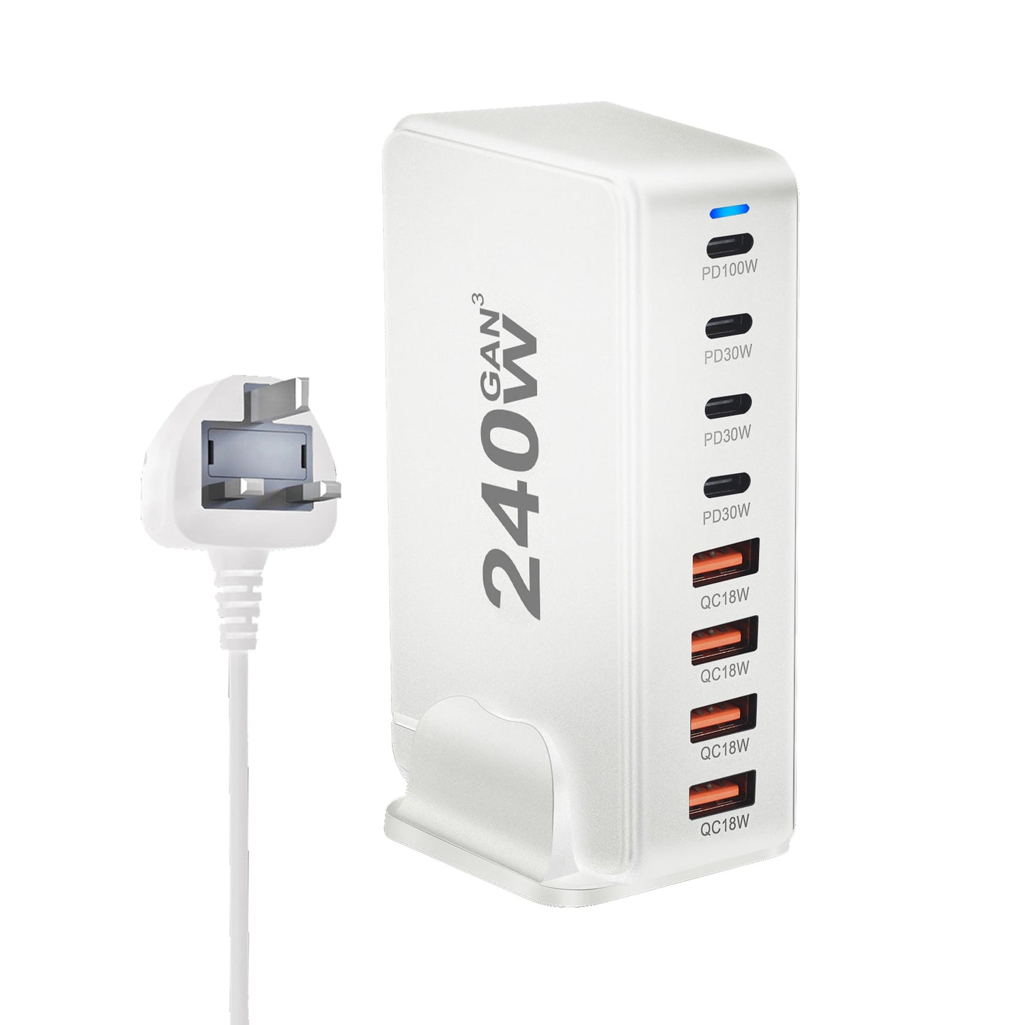 8-Port 240W GaN Desktop Charger