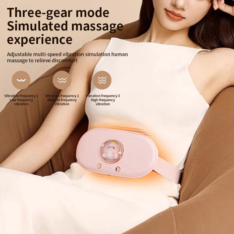 Menstrual Heating Pad Heated Massage Belt Menstrual Pain Relief Hot Compress Pad Abdominal Massage Period Warm Palace Belt