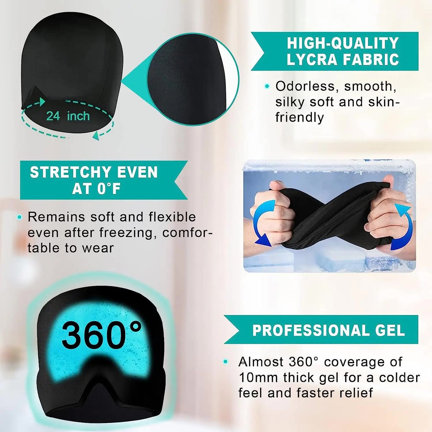 New Migraine Relief Hat headache hat Gel Hot Cold Therapy Ice Cap For Relieve Pain Ice Hat Eye Mask Stress Pressure Pain Relief