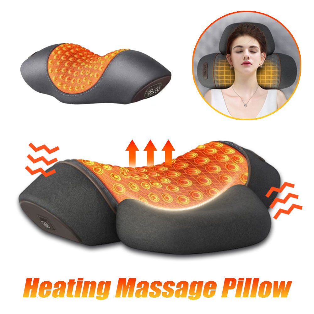 Electric Neck Massager Pillow Cervical Stretcher Heating Vibration Massage Back Traction Orthopedic Sleeping Pillows Support