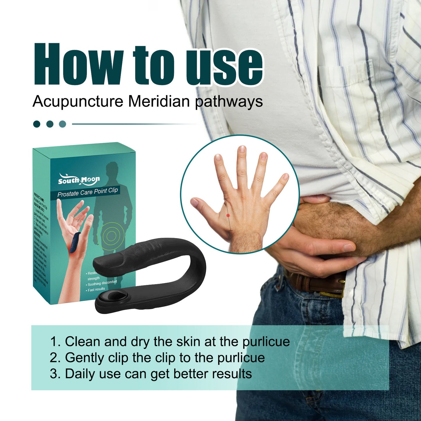 Prostatitis Treatment Clip Cure Sexual Function Inflammation Kidney Deficiency Prostate Care Point Clip Health Product For Men