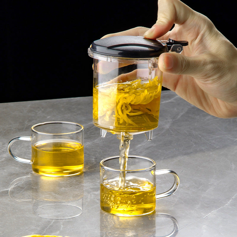 HMLOVE Heat Resistant Glass Teapot Puer Kettle Tea Infuser Filter High Borosilicate Heatable Chinese Gung Fu Teawear Flower Pot