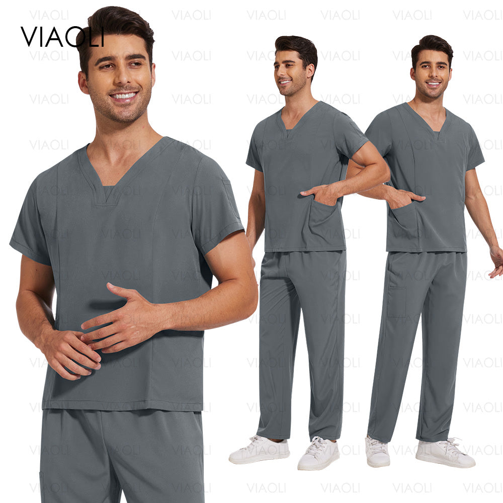 Wholesale Scrub Set Doctor Nurse Medical Clothing Hospital Surgical Uniform Multicolor Women Men Wearwear Clothes Doctor Uniform