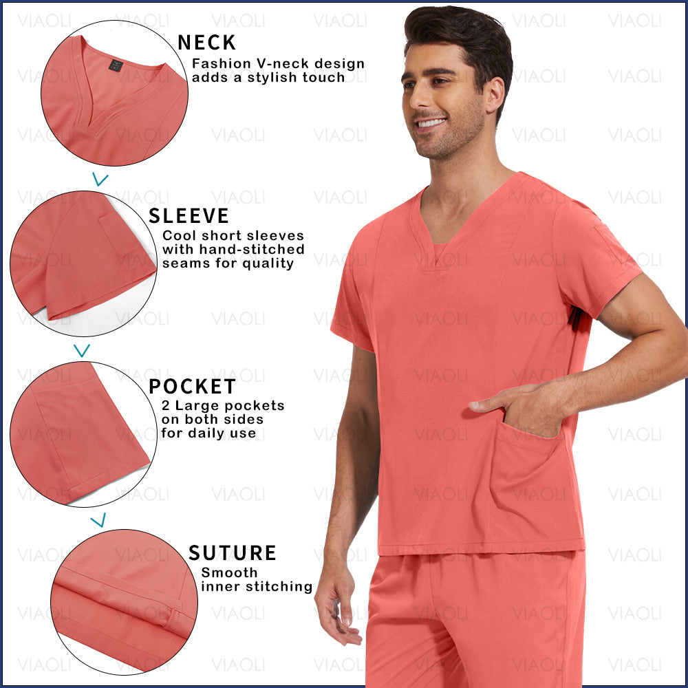Wholesale Scrub Set Doctor Nurse Medical Clothing Hospital Surgical Uniform Multicolor Women Men Wearwear Clothes Doctor Uniform