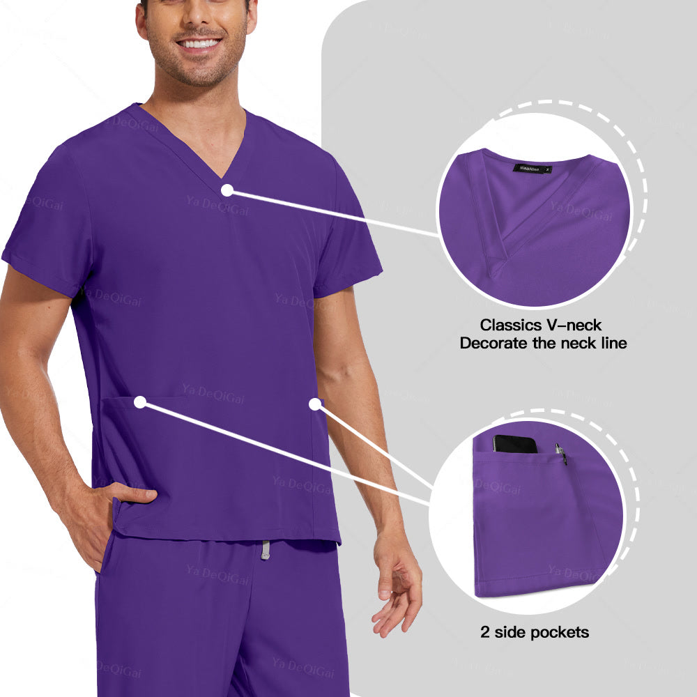 Medical Uniform Short Sleeve V Neck Work Clothes Hospital Nurse Scrub Uniform Dcotor Surgical Uniforms Nursing Straight Pant Set