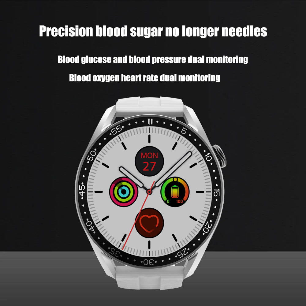 Blood Glucose Watch Heart Rate Blood Pressure Blood Oxygen Temperature Monitoring Health Sports Waterproof Non-Invasive Glucose