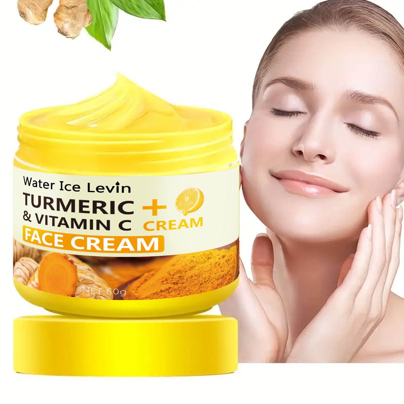Turmeric Vitamin C Anti-Aging Cream Moisturizing Anti-Wrinkle Collagen Hyaluronic Acid Cream Skin Care Cosmetics 50g