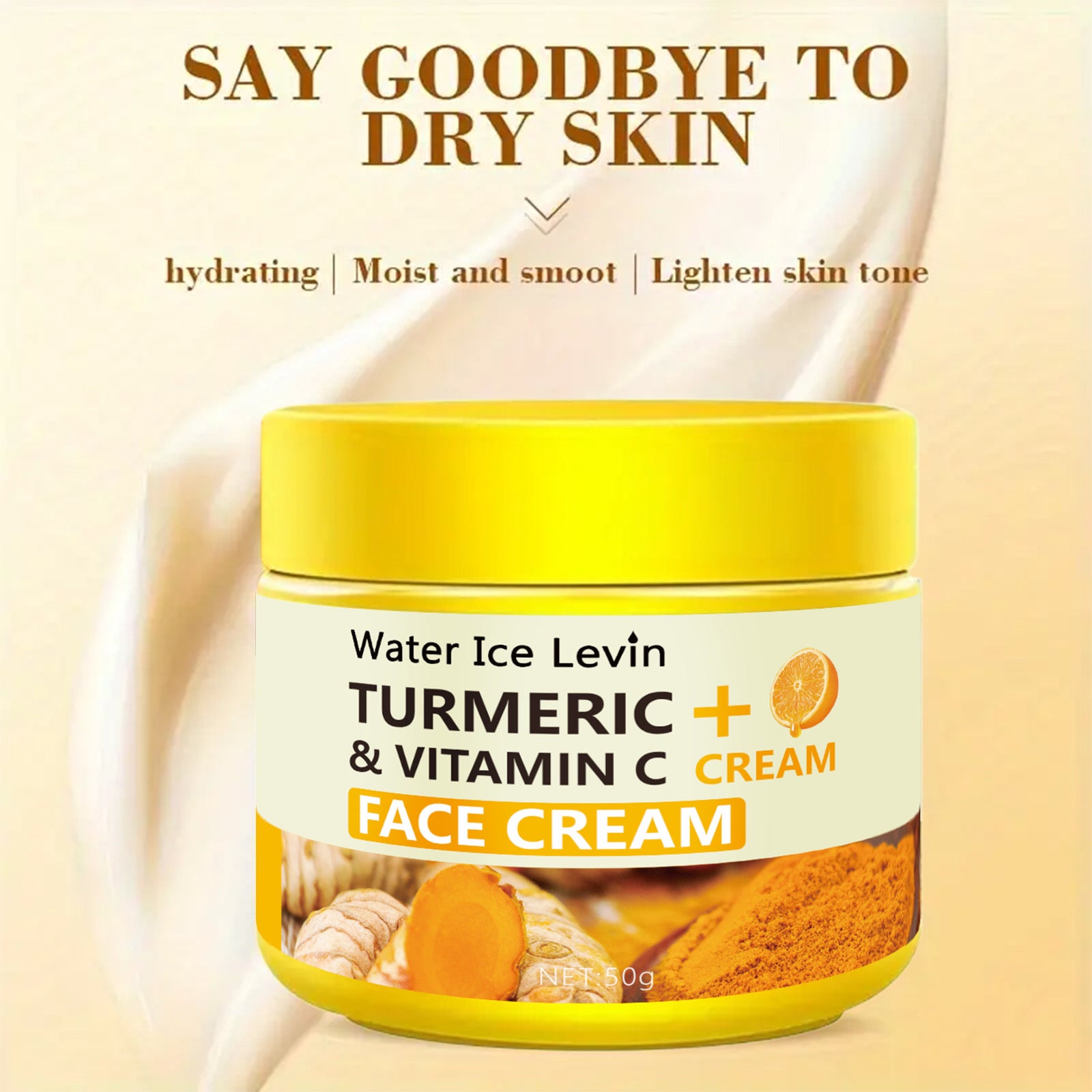 Turmeric Vitamin C Anti-Aging Cream Moisturizing Anti-Wrinkle Collagen Hyaluronic Acid Cream Skin Care Cosmetics 50g