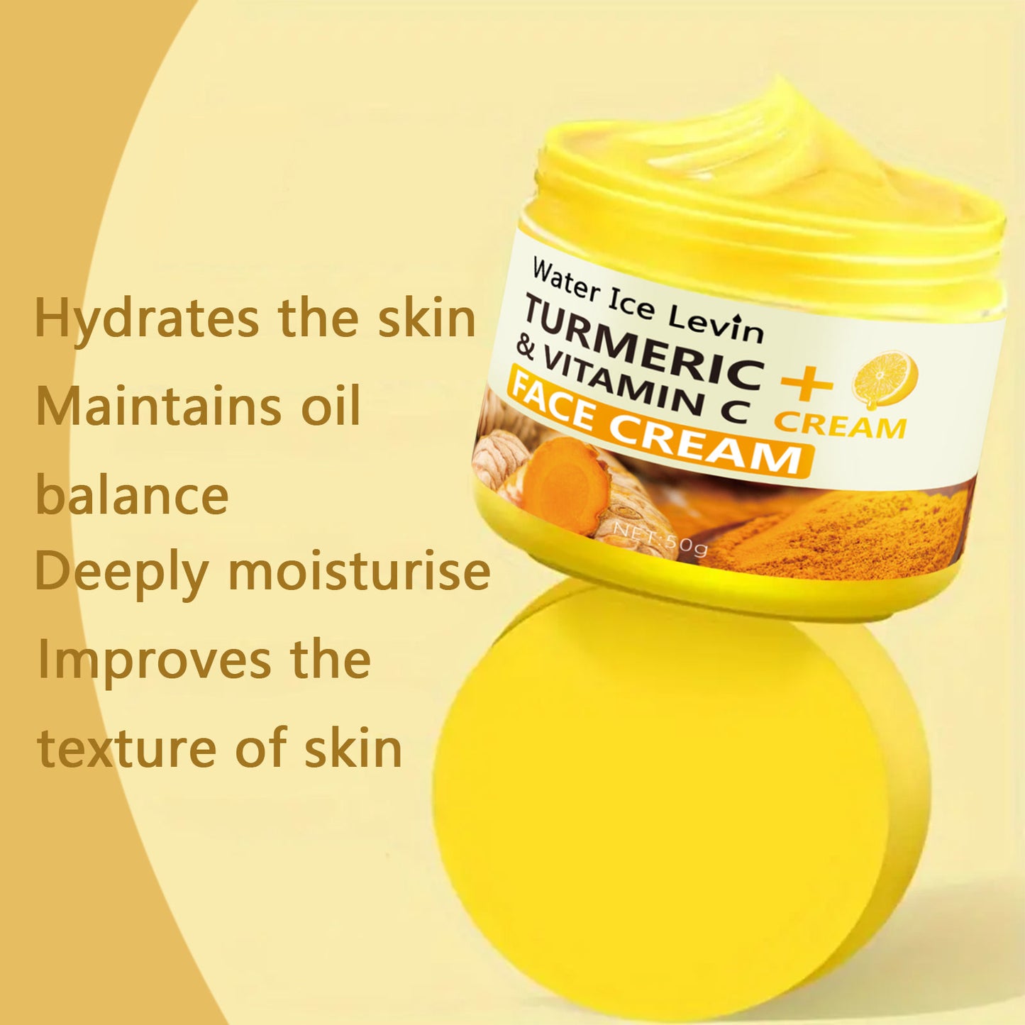 Turmeric Vitamin C Anti-Aging Cream Moisturizing Anti-Wrinkle Collagen Hyaluronic Acid Cream Skin Care Cosmetics 50g