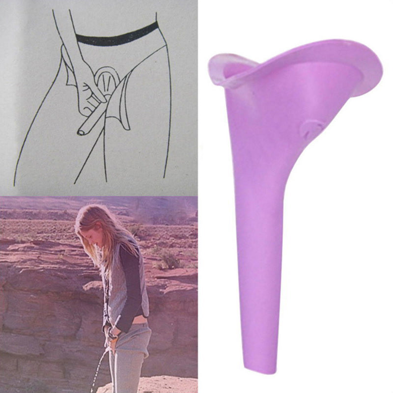 1pcsOutdoor Travel Female Urinal Pee Camping Portable Urinal for Women Soft Silicone Disposable Paper Urination Device Stand Up