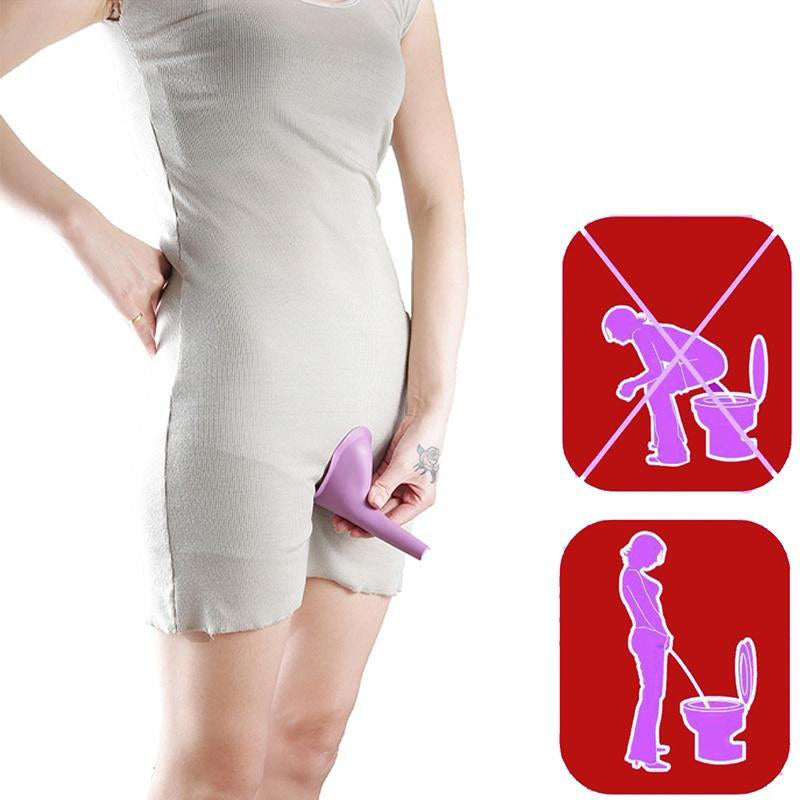 2pcs Portable Woman Elegance Travel Female Toilet Can Wee Urinal Urine Director Funnel Tube Silicone Urination Device Stand Up
