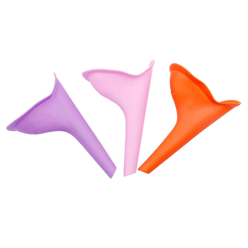 2pcs Portable Woman Elegance Travel Female Toilet Can Wee Urinal Urine Director Funnel Tube Silicone Urination Device Stand Up