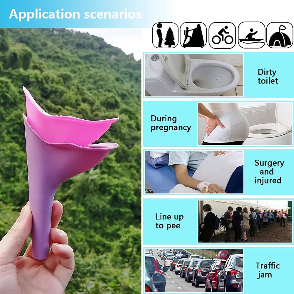 Women Urinal Outdoor Travel Camping Urinal Funnel Portable Female Urinal Soft Silicone Urination Device with Box