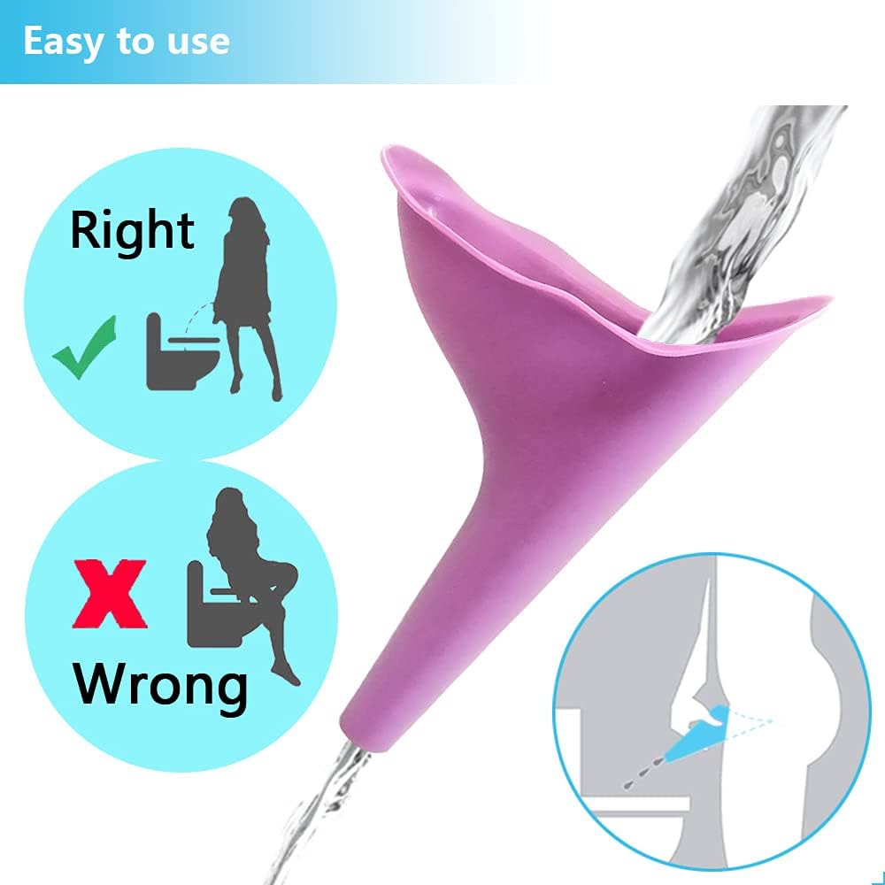 Women Urinal Outdoor Travel Camping Urinal Funnel Portable Female Urinal Soft Silicone Urination Device with Box