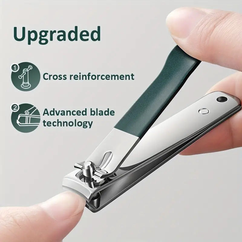 4 pieces/set Manicure Set with Portable Leather Case and Nano Nail File - Fingernails & Toenails Clippers for Nail Care (Green)
