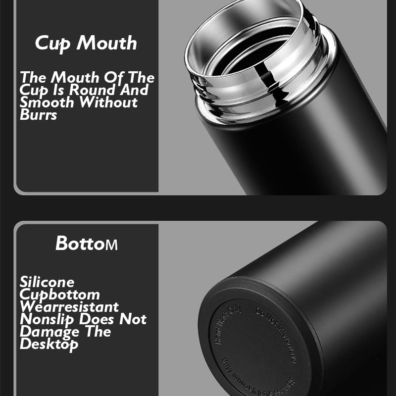 Thermos Cup 304 Stainless Steel Business Gift Tea Water Cup Smart Temperature Display Thermos Cup Water Bottles