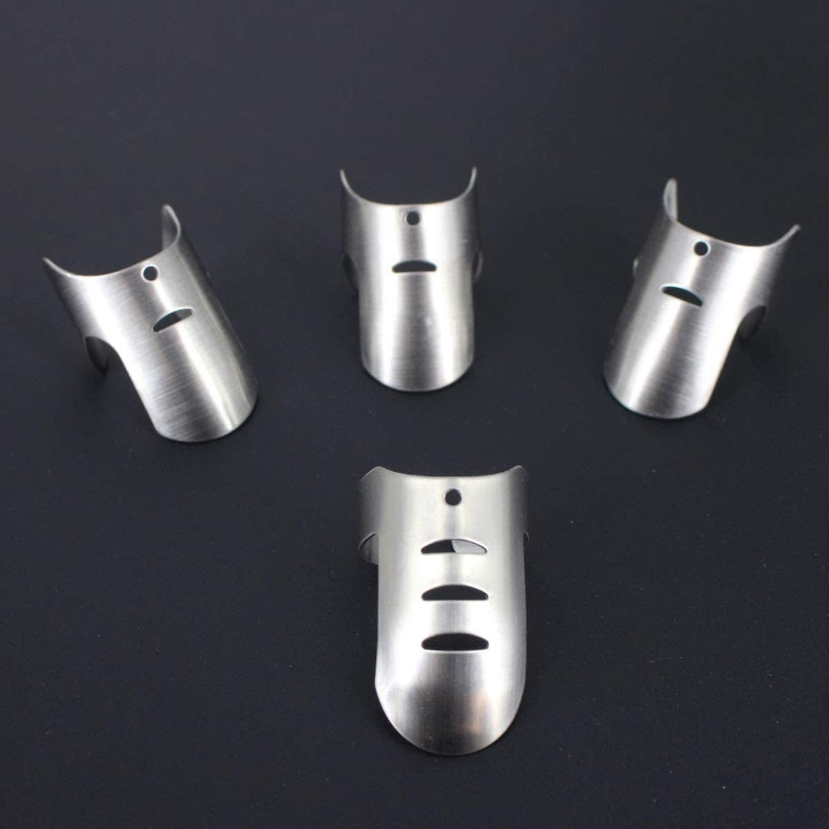 4pcs Kitchen Stainless Steel Finger Nail Protector Hand Cut Guard Safe Slice Knife Tool, For Kitchen Slicing Dicing