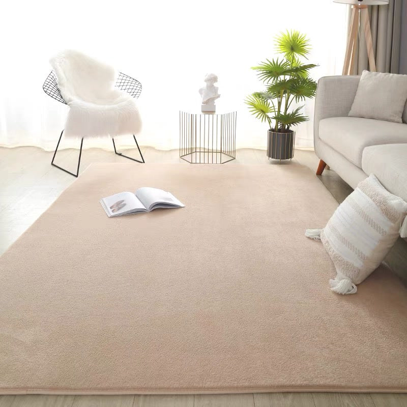 VIKAMA Coral Velvet Solid Color Carpet Living Room Coffee Table Yoga Mat Bedroom Bed Blanket Home Decor Soft Children's Play Mat