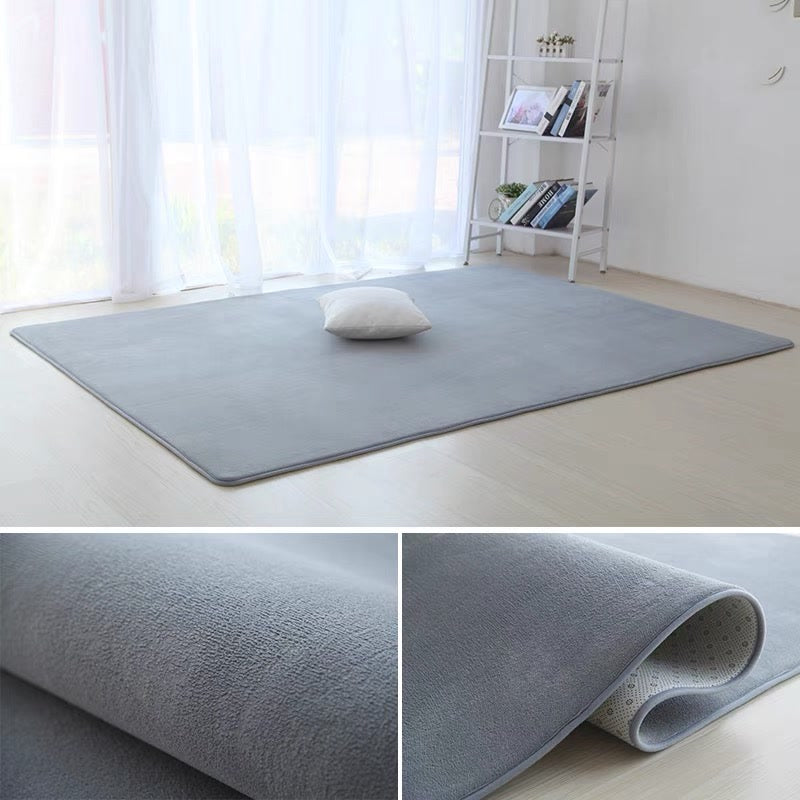 VIKAMA Coral Velvet Solid Color Carpet Living Room Coffee Table Yoga Mat Bedroom Bed Blanket Home Decor Soft Children's Play Mat