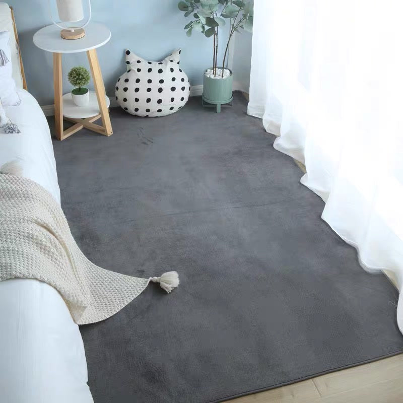 VIKAMA Coral Velvet Solid Color Carpet Living Room Coffee Table Yoga Mat Bedroom Bed Blanket Home Decor Soft Children's Play Mat