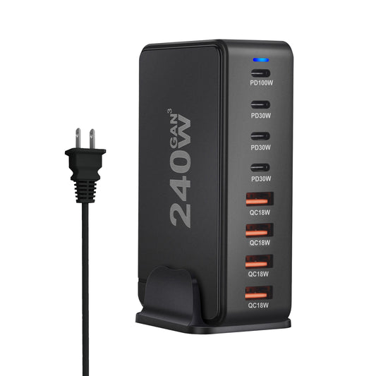8-Port 240W GaN Desktop Charger