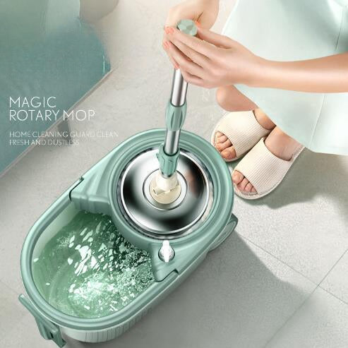 NEW HOT spin mop, automatic rotating mop / mop replacement head, clean microfiber tow bucket lazy magic mop bucket.