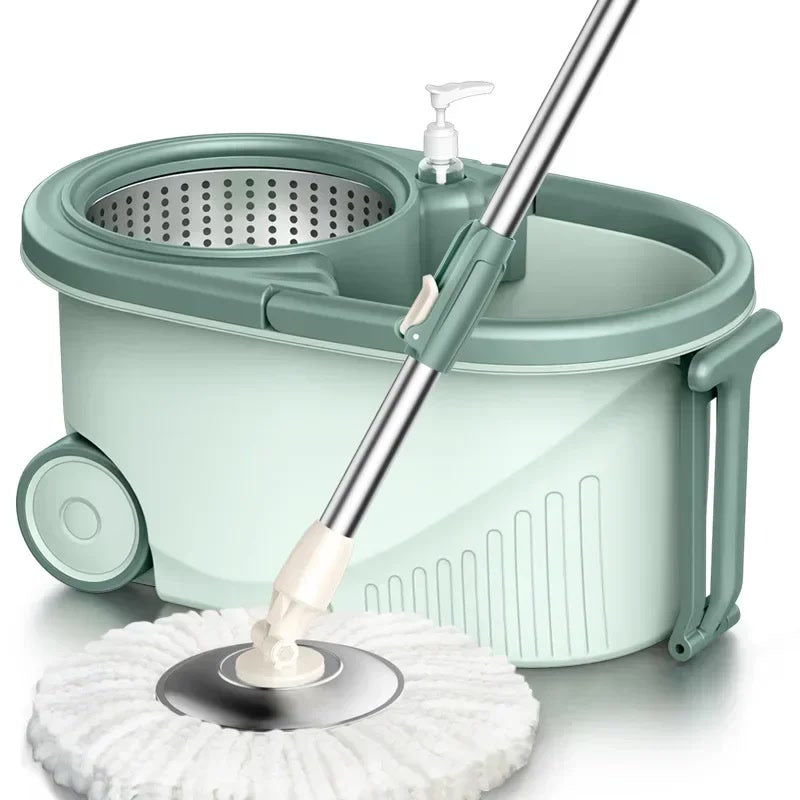 NEW HOT spin mop, automatic rotating mop / mop replacement head, clean microfiber tow bucket lazy magic mop bucket.