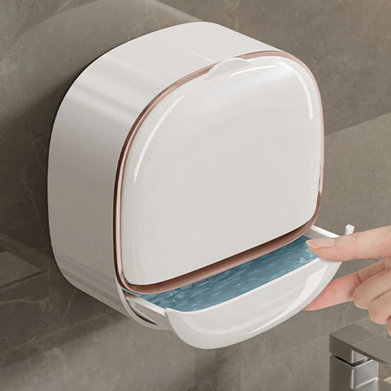 New 1Pcs Wall-mounted Soap Dish With lid, Drain Soap Dish Without drilling, Soap Storage Rack For bathroom, Bathroom Accessories