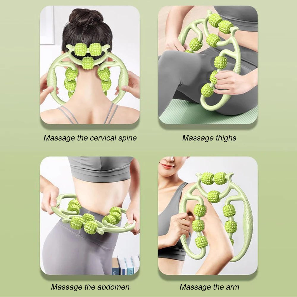 1Pcs 9-Wheel Fascia Muscle Roller,Cellulite Roller,Massage Roller for Relieve Muscle Soreness Thigh,Calf, Arm Reduce Cellulite
