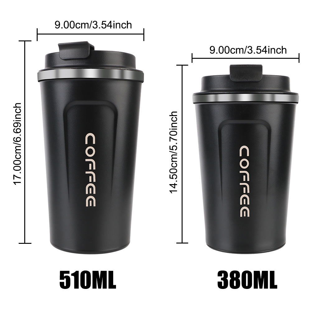 Thermo Cafe Car Thermos Mug for Tea Water Coffee Leak_Proof Travel Thermo Cup Coffee Mug 380/510ML Double Stainless Steel