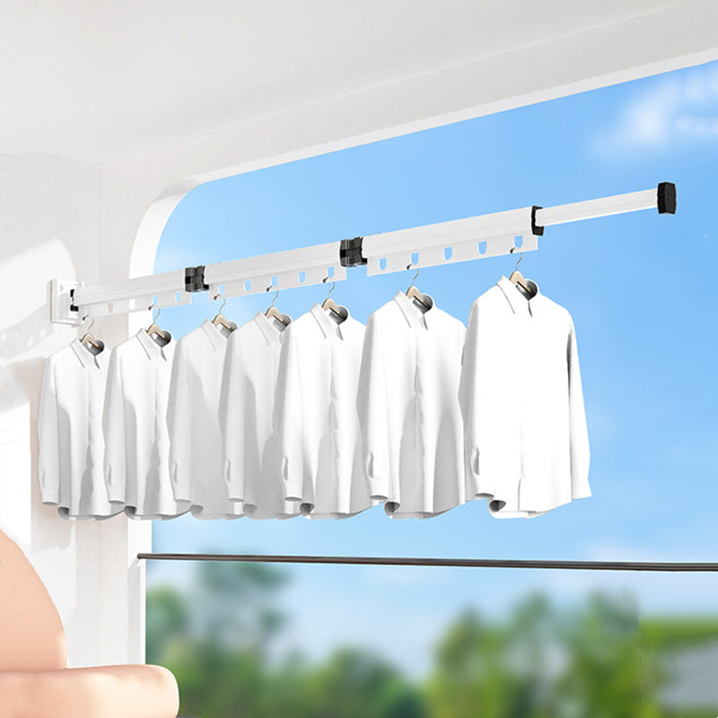 Extendable Clothes Hanger Indoor Retractable Cloth Drying Rack Space Saving Home Laundry Clothesline Wall Mount Clothing Rack