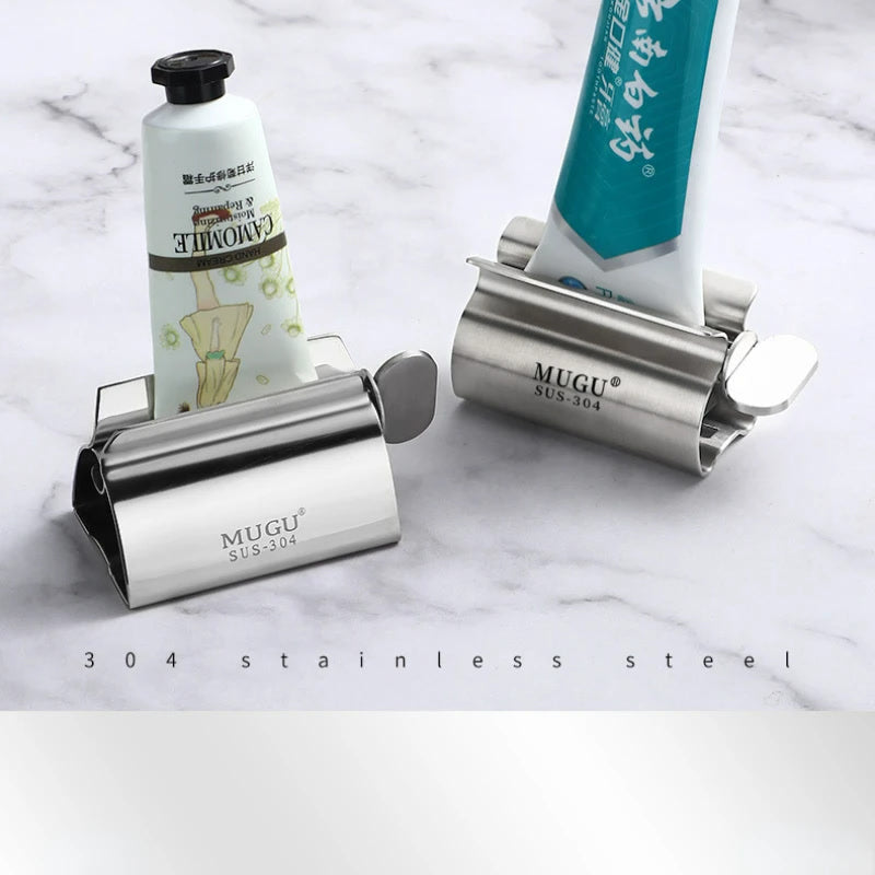Home Toothpaste Squeezer Stainless Steel 304 Metal Toothpaste Dispenser Rotary Expressing Bathroom Accessories Home Good Product