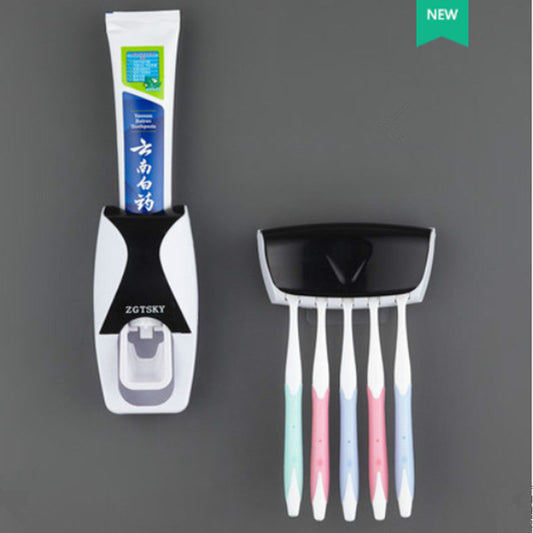 Auto Toothpaste Dispenser Set: 2-PC Wall Mount