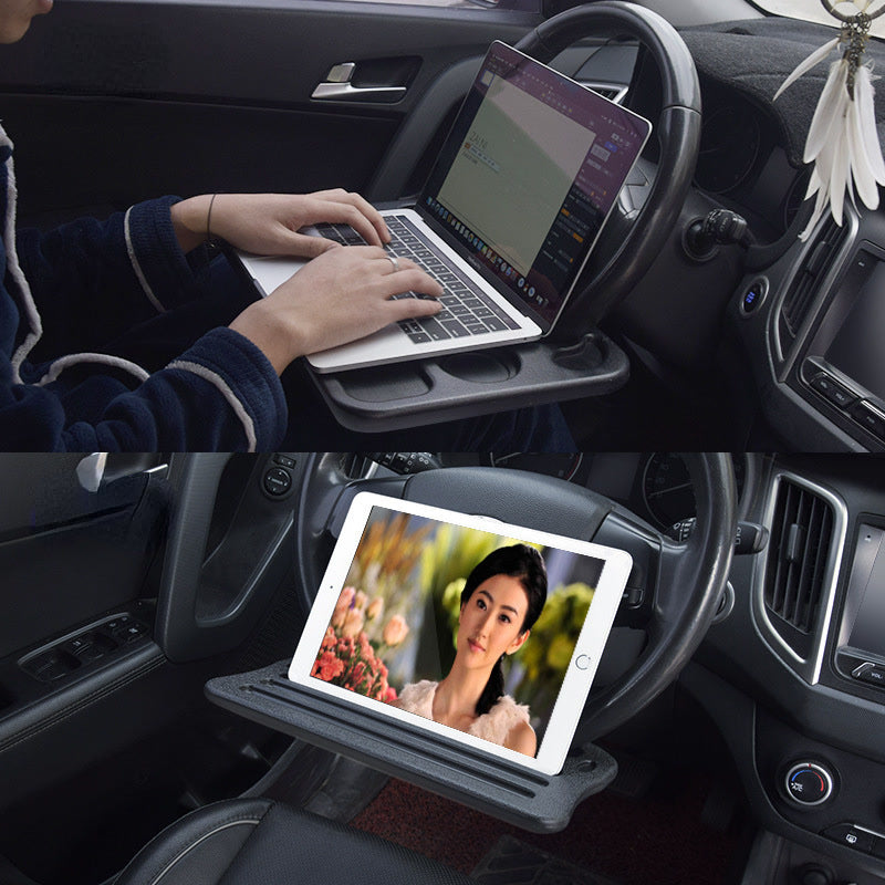 Portable Car Laptop Computer Desk Mount Stand Eat Work Car Steering Wheel Dining Table BracketDrink Food Coffee Tray Board