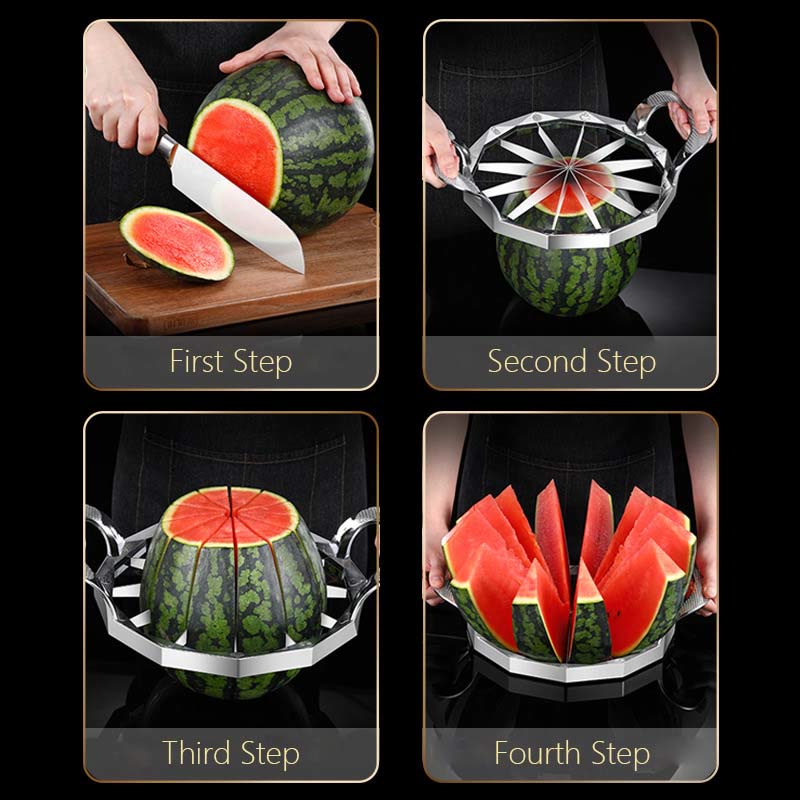 420 Stainless Steel Watermelon Cutter Fruit Divider Peeler Cut Gadget Salad Slicer Cutter Tool Eco-Friendly Kitchen Accessories