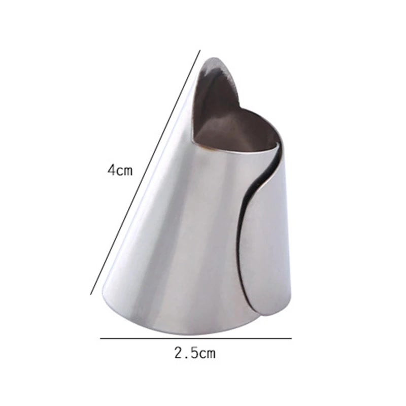 1PCS Stainless Steel Finger Protector Fruit Beans Garlic Peeler Vegetable Nuts Peeling Finger Guard Kitchen Cutting Tools