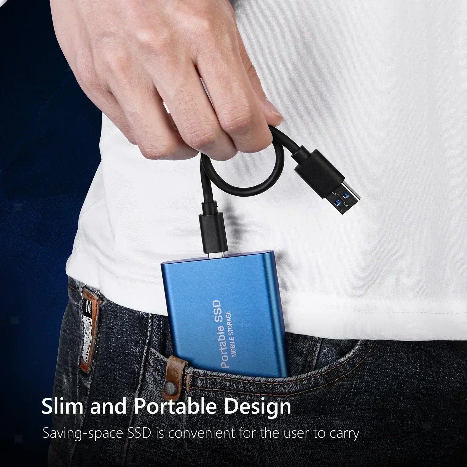 Portable SSD 1TB High Speed External Hard Drive USB 3.1 Type-C Interface Hard Disk 4TB Mass Solid State Drive for Laptop/PC/MAC