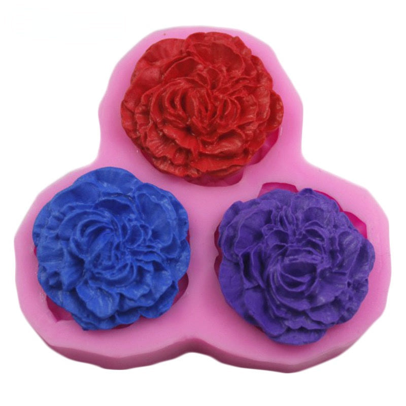 Peony Flower Silicone Molds Wedding Cupcake Topper Fondant Cake Decorating Tools Soap Resin Clay Candy Chocolate Gumpaste Moulds