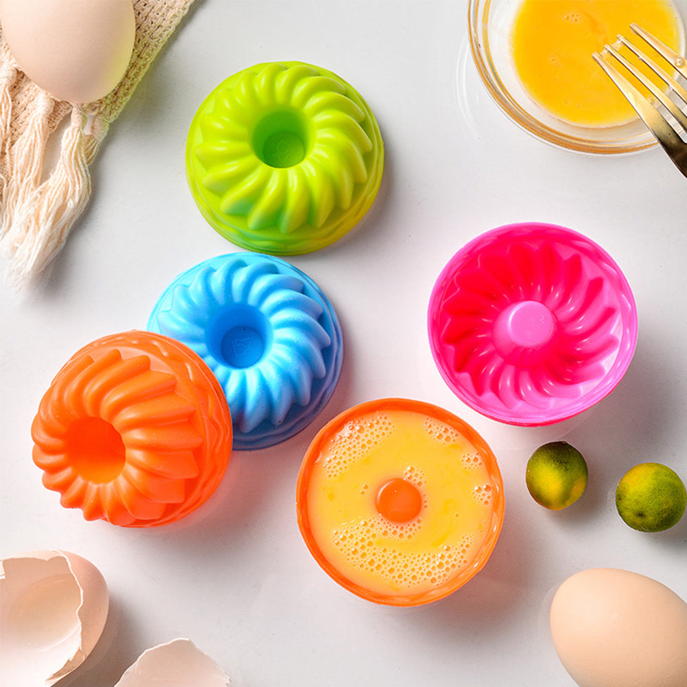 6Pcs Silicone Cake Molds Muffin Cake Cups Egg Tart Cupcake Dessert Baking Mold Bakeware Tools Color Random