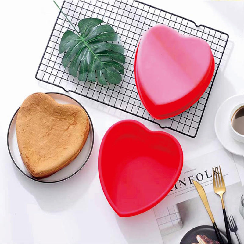 Silicone Heart Shaped Cake Pans for Baking 10inch Cake Molds for Chocolate Non-stick Food Grade silicone bakeware Easy Clean