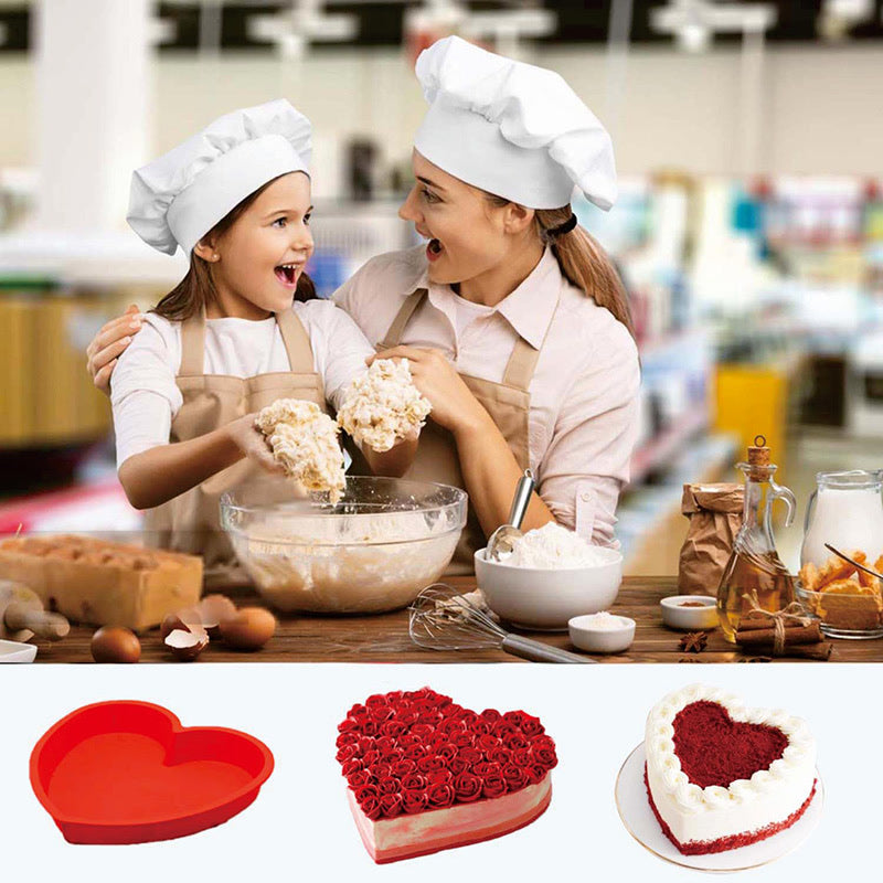 Silicone Heart Shaped Cake Pans for Baking 10inch Cake Molds for Chocolate Non-stick Food Grade silicone bakeware Easy Clean