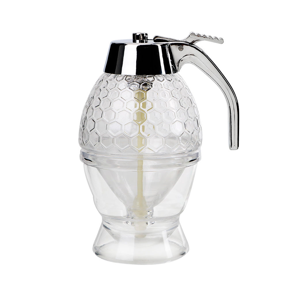 Storage Pot Stand Holder Bee Drip Dispenser Kettle Squeeze Bottle Honey Jar Container